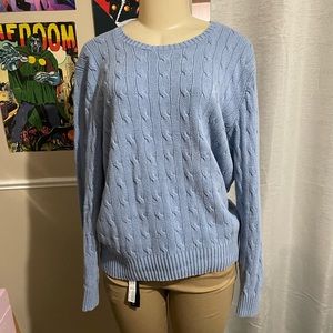 polo ralph lauren light blue knit sweater
